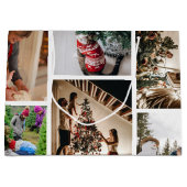 自分の写真のカスタムクリスマスコラージュを作成 ラージペーパーバッグ (正面)