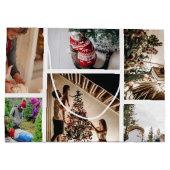自分の写真のカスタムクリスマスコラージュを作成 ラージペーパーバッグ (裏面)