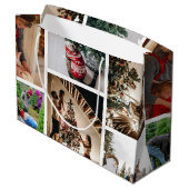 自分の写真のカスタムクリスマスコラージュを作成 ラージペーパーバッグ (裏面アングル)