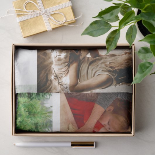 自分の写真のカスタムクリスマスコラージュを作成 薄葉紙 (ギフト)