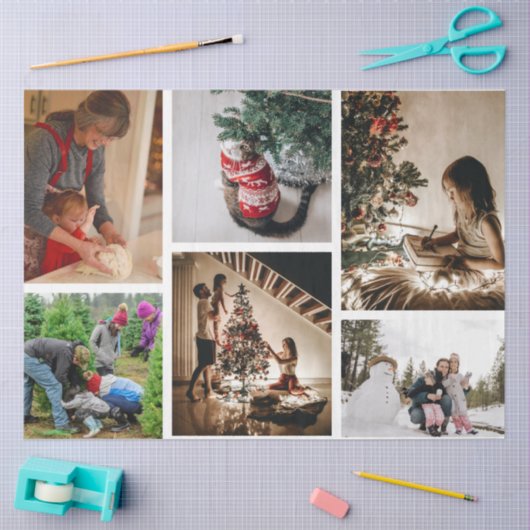 自分の写真のカスタムクリスマスコラージュを作成 薄葉紙 (クラフト)