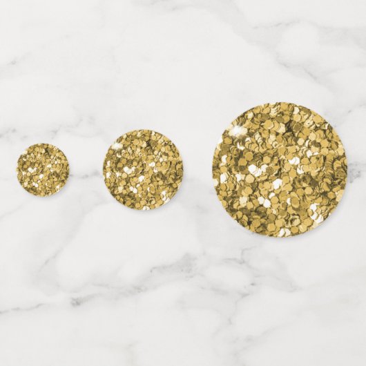 自分の写真のカスタム金ゴールドウェディングシャワー コンフェッティ (裏面)