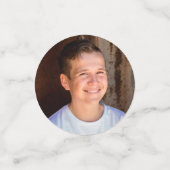 自分の写真のカスタム金ゴールドウェディングシャワー コンフェッティ (スモール正面)