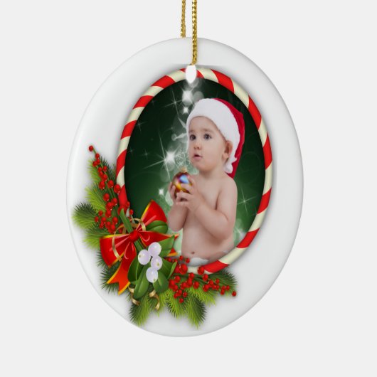 自分の写真のクリスマスオーナメントを追加 セラミックオーナメント (右)