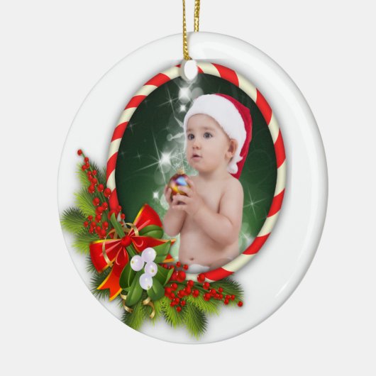 自分の写真のクリスマスオーナメントを追加 セラミックオーナメント (左)