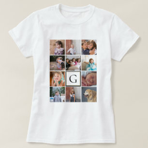 自分の写真のコラージュパーソナライズされたテンプレートを作成する Tシャツ