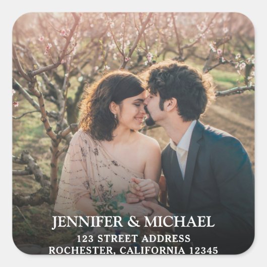 自分の写真のシール結婚を作成する スクエアシール (正面)