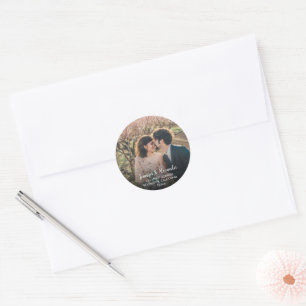 自分の写真のシール結婚を作成する ラウンドシール