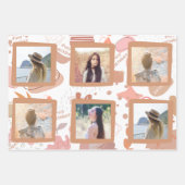 自分の写真のハッピーバースデーの折り返し紙の追加 ラッピングペーパーシート (正面)