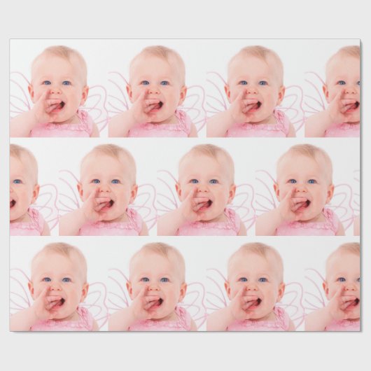 自分の写真のパーソナライズされたクリスマスを作成 ラッピングペーパー (フラット)