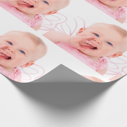 自分の写真のパーソナライズされたクリスマスを作成 ラッピングペーパー (角)