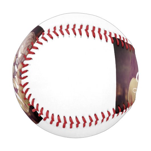 自分の写真のラブホワイト野球を作る 野球ボール (正面左)