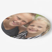自分の写真の丸いステクラシックッカーの作成 ペーパープレート (アングル)