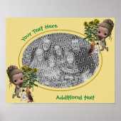 自分の写真の少女と子犬を作成す縁どる ポスター (正面)