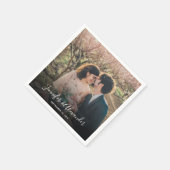 自分の写真の新郎新婦を作成結婚する スタンダードカクテルナプキン (角)