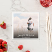 自分の写真の新郎新婦を作成結婚する スタンダードカクテルナプキン (インサイチュ)