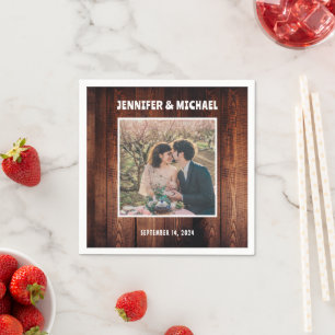 自分の写真の新郎新婦を作成結婚する スタンダードカクテルナプキン