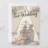 自分の写真の色あせた結婚式招待状 招待状 (正面)