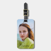 自分の写真の荷物タグパーソナライズされたを追加する ラゲッジタグ (正面縦)
