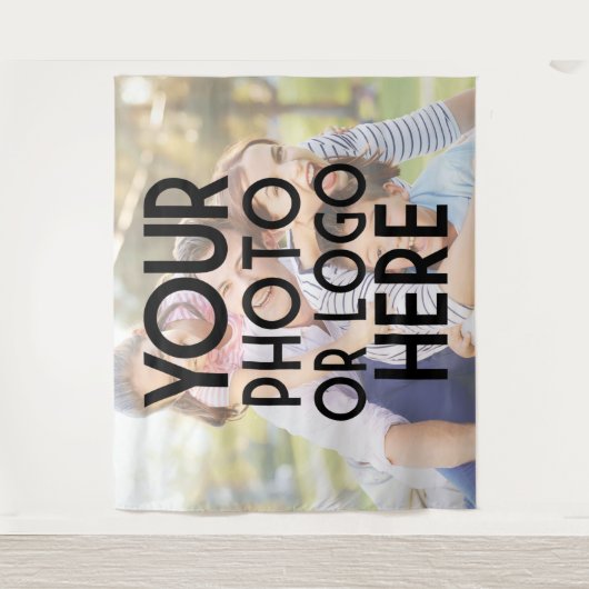 自分の写真または会社のロゴを追カスタム加する裁ち落とし タペストリー (正面)