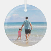 自分の写真または文字の追加 ガラスオーナメント (正面)