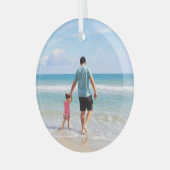自分の写真または文字の追加 ガラスオーナメント (正面左)