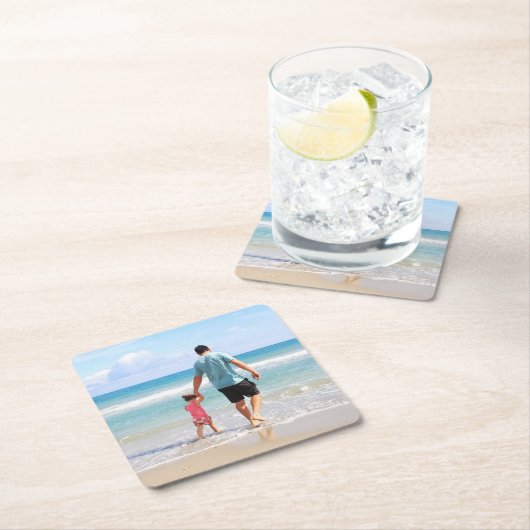 自分の写真や文字の追加 スクエアペーパーコースター (インサイチュ)