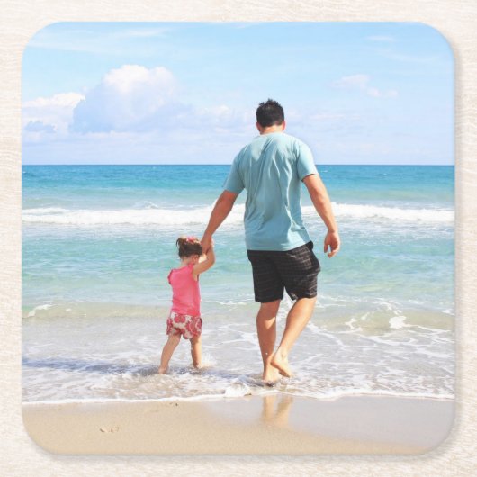 自分の写真や文字の追加 スクエアペーパーコースター (正面)