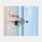 自分の写真や文字の追加 フリースブランケット (正面(横))