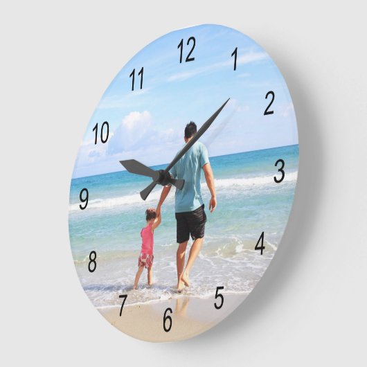 自分の写真や文字の追加 ラージ壁時計 (傾斜)