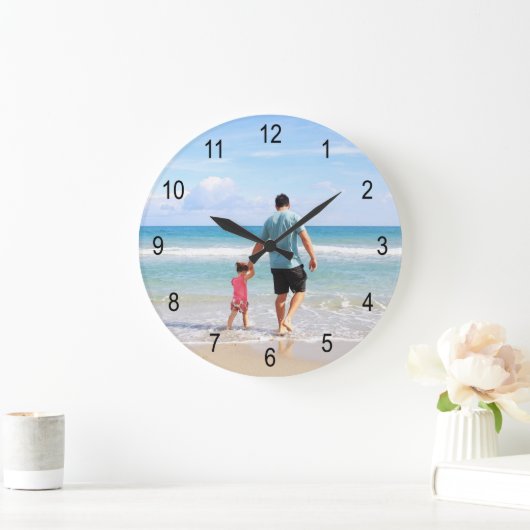 自分の写真や文字の追加 ラージ壁時計 (ホーム)