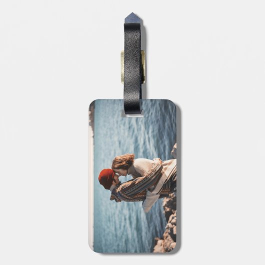 自分の写真をカスタム両面に作成 ラゲッジタグ (裏面縦)