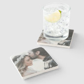 自分の写真をカスタム両面に追加 ストーンコースター (横)