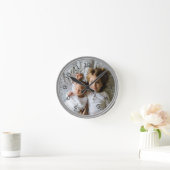 自分の写真をカスタム作成モダンする ラウンド壁時計 (ホーム)