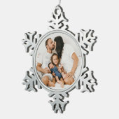 自分の写真をカスタム作成 スノーフレークピューターオーナメント (右)