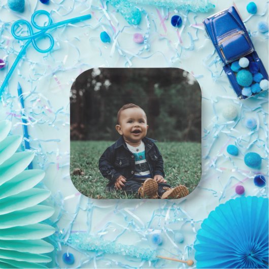 自分の写真をカスタム追加 ペーパープレート (パーティー)