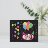 自分の写真をパーティー帽や風船に追加 ポストカード (スタンド正面)