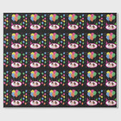 自分の写真をパーティー帽子と風船に追加 ラッピングペーパー (フラット)