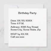 自分の写真をパーティー帽子や風船に追加 招待状 (裏面)