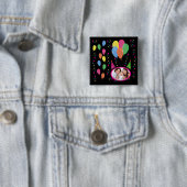 自分の写真をパーティー帽子や風船に追加 缶バッジ (インサイチュ)