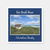 自分の写真をビーチハウスの苗字にする スタンダードカクテルナプキン (正面)