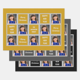 自分の写真を作るクリスマス休暇 ラッピングペーパーシート