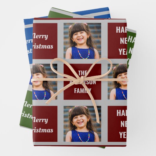自分の写真を作るクリスマス休暇 ラッピングペーパーシート (インサイチュ)