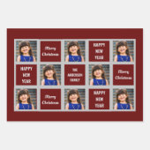 自分の写真を作るクリスマス休暇 ラッピングペーパーシート (正面)