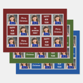 自分の写真を作るクリスマス休暇 ラッピングペーパーシート