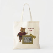 自分の写真を作る可愛いクマパーソナライズされた トートバッグ (正面)