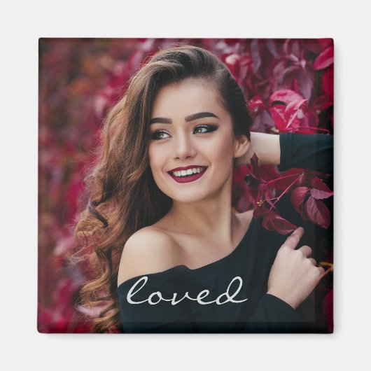 自分の写真を作カスタム成するDIY Loved マグネット (正面)