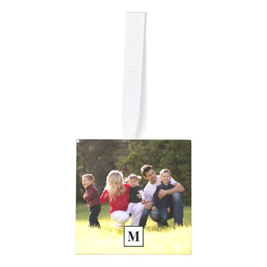 自分の写真を作パーソナライズされたる キューブオーナメント (正面)