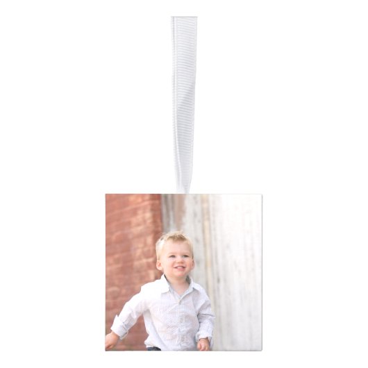 自分の写真を作パーソナライズされたる キューブオーナメント (右)