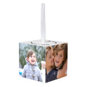 自分の写真を作パーソナライズされたる キューブオーナメント (裏面アングル)